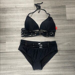Chic Black Women's Bikini Set